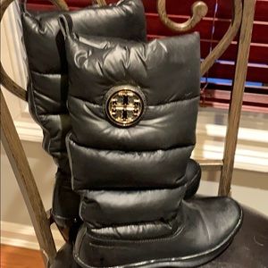 Tory Burch black puffer boots